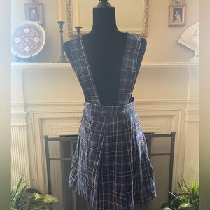 Unique Vintage || Flannel suspender skirt (3X) - NWT